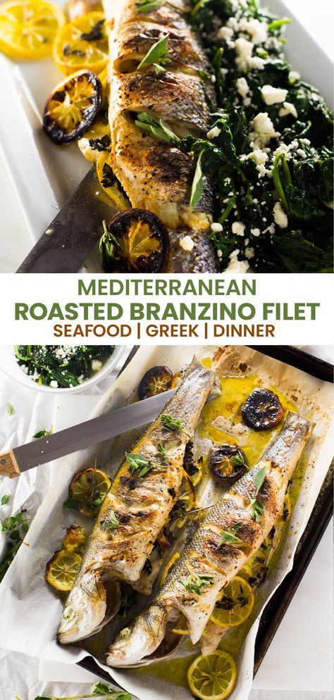 Whole Bronzini Recipe, Branzino Recipe Whole Baked, Mediterranean Branzino Recipe, Bronzini Fish Fillet Recipe, Baked Branzino Recipe Filet, Full Fish Recipes, Whole Baked Fish, Branzino Recipe Filet Pan Seared, Branzino Recipe Filet Air Fryer