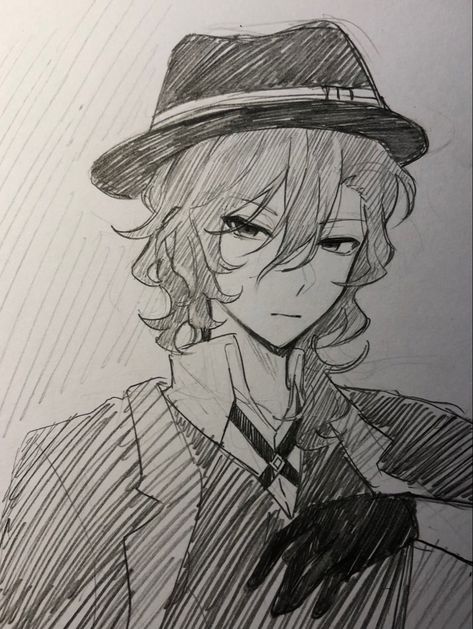 Chuuya Nakahara Drawing, Best Anime Drawings, Chuuya Nakahara, Cute Doodles Drawings, Bongou Stray Dogs, Stray Dogs Anime, Classical Art, Book Art Drawings, Anime Sketch