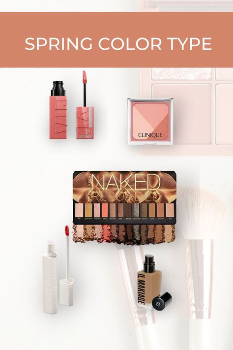 Spring Color Type Makeup Products Light Spring Eyeshadow Palette, True Spring Eyeshadow, Makeup For Light Spring, House Of Colour Spring Makeup, Light Spring Makeup Products, Bright Spring Eyeshadow, Light Spring Makeup Look, Light Spring Color Palette Makeup, Bright Spring Makeup Looks