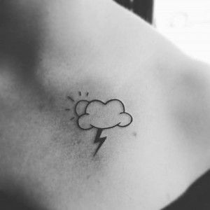 Sun and Lightning Cloud Tattoo Cute Cloud Tattoo, Cloud Tattoos, Cloud Tattoo Design, Rain Tattoo, Storm Tattoo, Lightning Bolt Tattoo, Lightning Tattoo, Bolt Tattoo, Cute Cloud