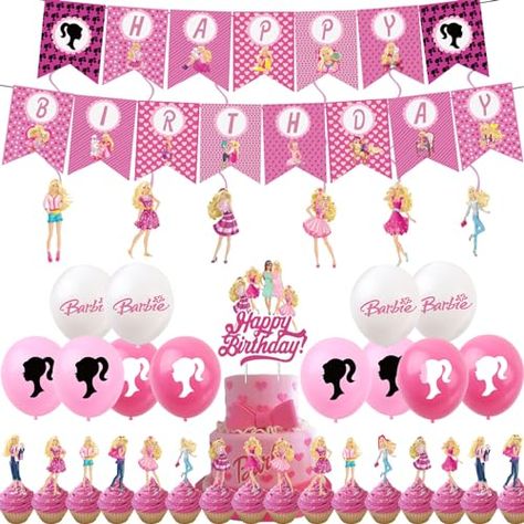 Harry Potter Balloons, Harry Potter Birthday Decorations, Barbie Party Supplies, Big Cake, Barbie Birthday Party, Pink Birthday Party, Happy Birthday Lettering, Cake Banner Topper, Balloon Banner