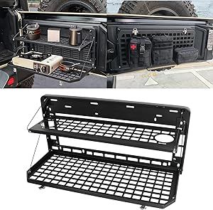 EOIS Tailgate Table Rear Foldable Cargo Shelf Aluminum Alloy Storage Shelf MOLLE Panel for Jeep Wrangler JK JKU JL JLU Tailgate Table, Molle Panel, T4 Camper, Door Table, Wrangler Jeep, Wrangler Jl, Storage Shelf, Truck Bed, Land Cruiser