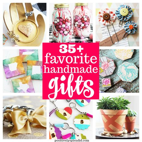 This roundup of over 35 homemade gift ideas is brimming with handmade craft projects that are sure to be a hit with anyone on your gift list! Happy Birthday Bunting, Handmade Gift Ideas, Handmade Gifts Diy, Handmade Holiday Gifts, Homemade Christmas Gifts, Handmade Holiday, Homemade Christmas, Crafts Sewing, Diy Christmas Gifts