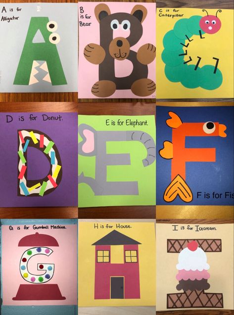 Preschool Letter Crafts, Alphabet Activities Kindergarten, Alphabet Crafts Preschool, Homeschool Preschool Activities, Preschool Classroom Decor, Preschool Arts And Crafts, Alphabet Crafts, Alphabet Activities Preschool, Preschool Art Activities