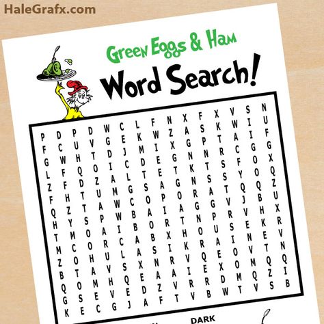 Click here to download FREE Printable Green Eggs & Ham Word Searches! Dr. Seuss Dr Seuss Party, Dr Seuss Classroom, Kids Word Search, Dr Seuss Activities, Dr Seuss Crafts, Seuss Classroom, Seuss Crafts, Read Across America Day, Dr Seuss Week