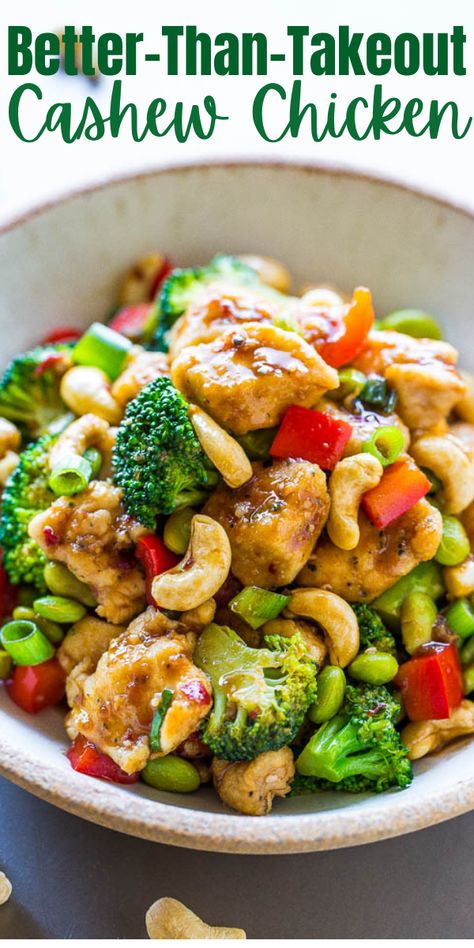 Cashew Chicken Sauce, Chicken Cashew Stir Fry, Cashew Chicken Recipe, Averie Cooks, Smothered Chicken, Chinese Cooking Recipes, Cashew Chicken, Chinese Cooking, Chicken Dishes Recipes