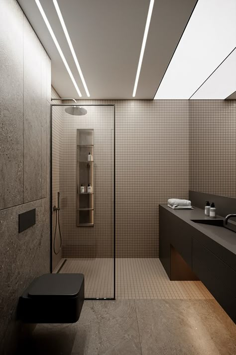 Luxury Bathroom Ideas, Toilet Design Modern, Small Bathroom Design Ideas, Modern Luxury Bathroom, Bathroom Design Black, Modern Small Bathrooms, Luxury Master Bathrooms, Interior Bathroom, Ceiling Design Modern