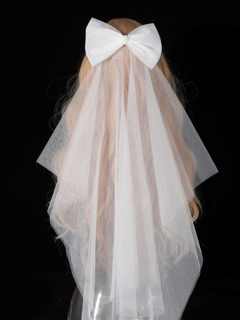 Bow Decor Bridal Veil White Basics,Glamorous   Mesh Fabric    All Wedding & Event, size features are:Bust: ,Length: ,Sleeve Length: Bridal Bow Veil, Bow Wedding Veil, Bow Veil, Bridal Bow, Bow Wedding, Veil Wedding, Bow Decor, Bridal Veils, Wedding Bows