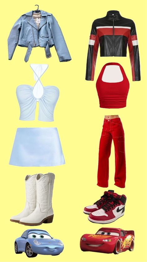 Sally And Lightning Mcqueen, Lightning Mcqueen Halloween Costume, Mcqueen Halloween Costume, Mcqueen Costume, Lightning Mcqueen Costume, Sally Costume, Halloween Inspo, Halloween Costumes For Girls, Lightning Mcqueen