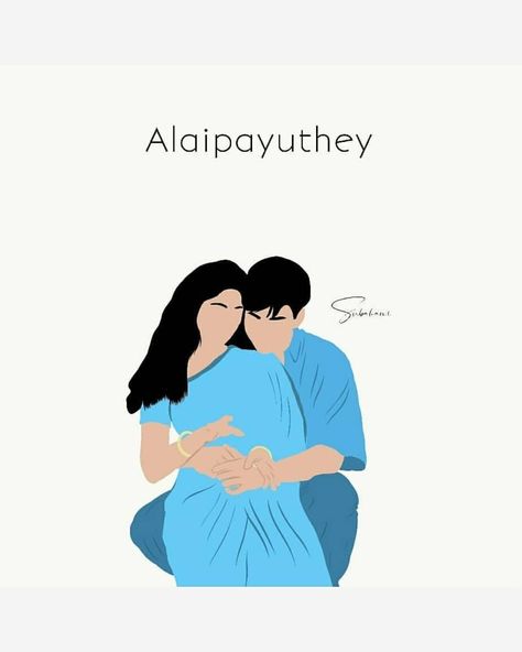 Alaipayuthey Illustration, Tamil Movie Illustration Images, Alaipayuthey Poster, Tamil Movie Illustration Art, Alaipayuthey Aesthetic, Kollywood Illustration, Tamil Actors Illustration, Tamil Movie Illustration, Movie Illustration