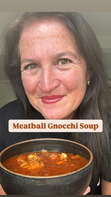 Diane Morrisey on Instagram: "Hearty, satisfying, easy and delicious. What else do you really want out of a meal?? Go ahead.... I’m waiting . . . Meatball Gnocchi Soup . . 1 batch of your favorite cooked meatballs, either homemade or frozen.  1/4 cup olive oil  1 large onion, chopped  3 large carrot, sliced 3 celery stalks, sliced  4 garlic cloves, chopped  1/2 tsp salt 1/2 tsp pepper 1 tsp dried oregano 1/4 tsp cayenne  1/2 tsp smoked paprika  1 (28oz) can crushed tomatoes  1/4 cup tomato paste  4 cups beef stock 4 cups of water 1 bay leaf 4 sprigs fresh thyme  2 sprigs rosemary  8 basil leaves  1 (17 oz) package of gnocchi  1/2 cup Italian parsley, chopped  1/2 cup grated parmesan  In a large soup pot, saute carrot, celery, onion, and garlic in oil until softened, about 5 minutes. Add al Meatball Gnocchi Soup, Hamburger Gnocchi, Meatball Gnocchi, Can Crushed Tomatoes, Italian Parsley, Sauteed Carrots, Gnocchi Soup, Bay Leaf, Beef Stock