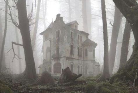 Abandoned Gothic Victorian house in the fog Creepy Houses, Old Abandoned Houses, Spooky Places, Spooky House, Abandoned House, This Old House, Abandoned Mansions, Scary Places, Haunted Places