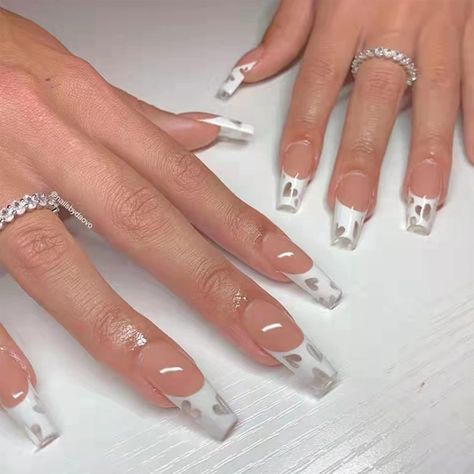 White French Nails, Handmade Nails, Ballet Nails, Gel Set, Nagel Tips, Nail Type, Fake Nails With Glue, Nail Length, Stick On Nails