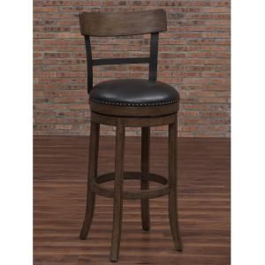 Taranto 30 in. Washed Brown Swivel Bar Stool Transitional Counter Stools, Tall Bar, Tall Bar Stools, Bar Stools With Backs, Swivel Counter Stools, Swivel Bar Stool, Stools With Backs, Leather Bar Stools, Swivel Stool