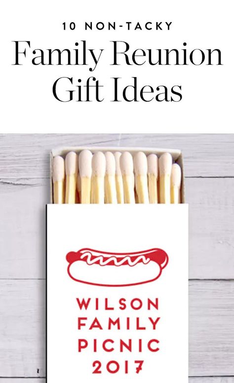 10 Non-Tacky Family Reunion Gift Ideas Reunion Gift Ideas, Family Reunion Themes, Family Reunion Activities, Family Reunion Favors, Cheesy Gifts, Family Reunion Gifts, Reunion Gift, Family Tree Project, Family Reunion Games