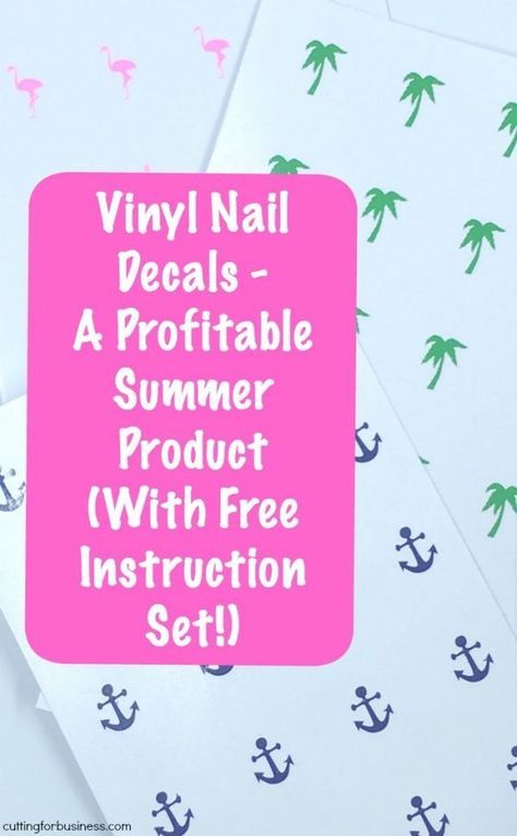 Vinyl Nail Decals - A Profitable Summer Product for Silhouette Cameo or Cricut Explore Small Business Owners (with Free Instruction Set!) - by cuttingforbusiness.com Vinyl Nail Art, Vinyl Nail Decals, Silhouette Nails, Nail Decals Diy, Silhouette Tutorials, Silhouette Cameo Projects, Cameo Projects, Cricut Creations, Silhouette Crafts