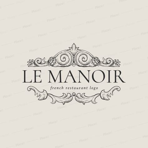 Rococo Design Graphic, French Logo Design Inspiration, French Logo, Logo Luxe, Antique Logo, Logos Vintage, Logo Branding Design, Inspiration Logo Design, French Restaurant