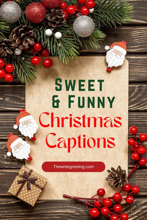 Here are some cute Christmas captions to use on your instagram feed. Here are our favorite Christmas captions to post on Instagram this year:, click here for some cute and funny captions Christmas Captions Instagram, Christmas Instagram Captions, Funny Christmas Captions, Christmas Captions For Instagram, Funny Christmas Wishes, Catchy Captions, To Post On Instagram, Christmas Card Sayings, Christmas Instagram