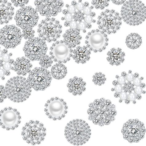 PRICES MAY VARY. You will receive: the package contains 50 pieces of rhinestone flowers embellishments in 10 different styles, 5 pieces for each style, large in quantity and enough in style to meet your different crafting and decorating needs Size details: the flat back decorative buttons come with different sizes which vary from approx. 0.63 inch to 0.75 inch, the suitable size makes it easy for you to make handicrafts and sew on clothes, you can choose the desired size and make your personaliz Wedding Bouquet Jewelry, Pearl Bouquet, Bouquet Jewelry, Vintage Jewelry Crafts, Diy Buttons, Floral Pendant, Decorative Buttons, Button Flowers, Diy Crafts Jewelry