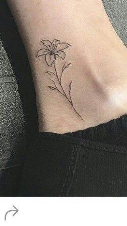 Small Lily Tattoo, Lilly Flower Tattoo, Tiger Lily Tattoos, Water Lily Tattoos, Lillies Tattoo, Lily Flower Tattoos, Ankle Tattoos For Women, Petite Tattoos, Disney Tattoo