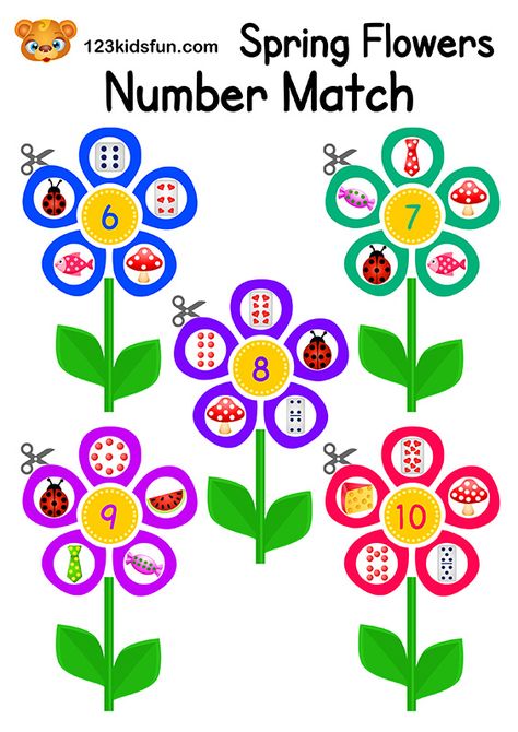 Math - Number Match. Free Spring Printables for Kids. #printables #spring #homeschooling Triangle Objects, Preschool Learning Games, Spring Worksheets, Coloring Games For Kids, Summertime Activities, Learning Games For Preschoolers, Spring Worksheet, Preschool Math Games, Fun Apps