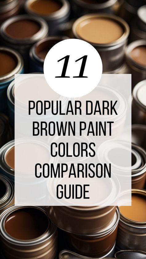 Looking for a shade of brown paint color for your space? Check out these 11 very popular dark brown paint colors for your consideration! Brown Kitchen Paint Colors, Brown Paint Colors For Bedroom, Chocolate Brown Paint Colour Palettes, Brown Paint For Cabinets, Brown Paint Sherwin Williams, Chocolate Brown Paint Color, Popular Brown Paint Colors, Townsend Harbor Brown, Dark Brown Trim Interior