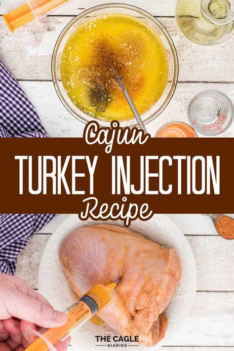 Cajun Butter Injection Recipe, Deep Fried Turkey Injection Recipes, Deep Fried Turkey Injection, Turkey Injection Recipes, Chicken Injection Recipes, Meat Injection Recipe, Injection Marinade Recipe, Turkey Injection Marinade, Cajun Deep Fried Turkey