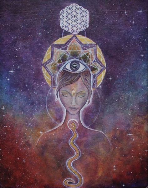 Psy Art, The Third Eye, Sacred Feminine, Seeing Eye, All Seeing Eye, All Seeing, 7 Chakras, Visionary Art, Flower Of Life