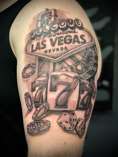 Vegas Triple 7's!! Tattoo Donna, Las Vegas Tattoo, Apple Tattoo, Vegas Tattoo, 7 Tattoo, Sign Tattoo, Las Vegas Sign, Vegas Sign, Travel 2024