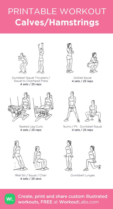 Leg Workouts Gym, Workout Labs, Workout Gym Routine, Printable Workout, Calf Exercises, Gym Plan, Gym Workout Plan For Women, Gym Antrenmanları, Hamstring Workout