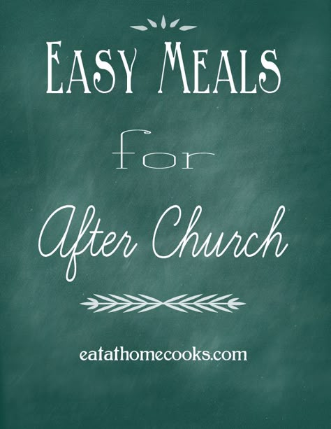 Easy meals for after church - one of my biggest struggles.  These are great suggestions. After Church Lunch Ideas, Sunday Lunch Ideas After Church, Dinner Ideas For A Crowd, Church Prayers, Prayers Answered, Cheesy Potato, Eat At Home, Easy Meal Ideas, Freezer Cooking