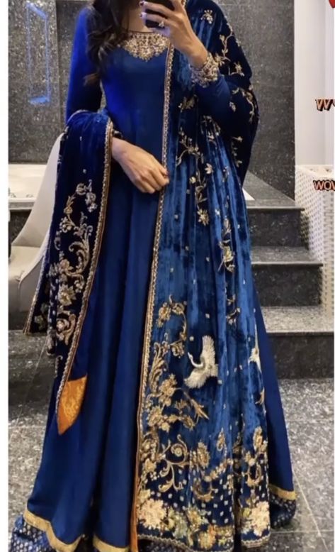 Blue Pakistani Bridal Dress, Affan Waheed, Desi Fits, Pakistani Bridal Dress, Dresses Gold, Baby Summer Dresses, Nikkah Dress, Asian Wedding Dress, Pakistani Clothes