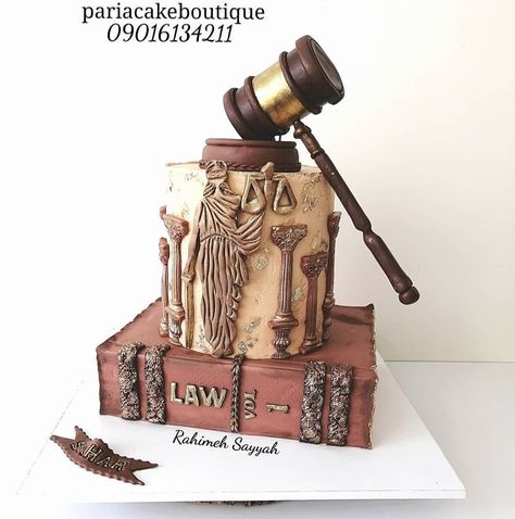 Judge Cake, Law Cake, Lawyer Cake, Law School Graduation Party, Graduation Party Desserts, Cake Decorating Flowers, School Cake, Book Cake, Creative Birthday Cakes