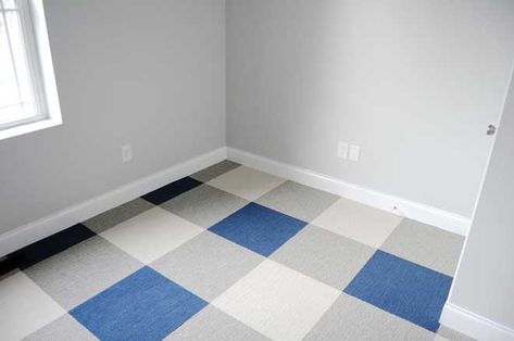 Carpet Tile Pattern, Carpet Tiles Diy, Plaid Floor, Plaid Carpet, Choosing Carpet, Emily May, Affordable Carpet, Modular Carpet Tiles, Floor Carpet Tiles