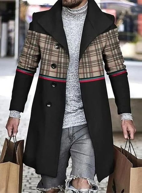 Khaki Vest, Graphic Jackets, Printed Hoodie Men, Men Coat, Coat Trends, Winter Trench Coat, Mens Jackets Casual, Coat Outfit, Stylish Coat