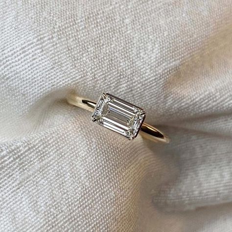 CRUX LONDON Square Cut Engagement Rings, Different Engagement Rings, Wedding Rings Emerald Cut, Beautiful Gold Rings, Mahal Kita, Emerald Cut Diamond Engagement Ring, Cute Engagement Rings, Future Engagement Rings, Yellow Diamond Rings