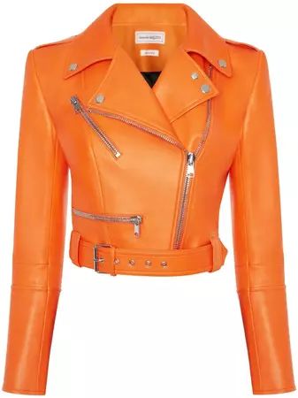 Girls Night Out!!! 🪩🍷🍁 Outfit | ShopLook Orange Leather Jacket, Alexander Mcqueen Clothing, Orange Jacket, Leather Biker Jacket, Orange Leather, Outfit Shoplook, Leather Outfit, Leather Jackets Women, Online Clothing Stores