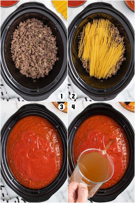 Crock Pot Spaghetti collage 1 Spaghetti Recipes In Crock Pot, Crock Pot Pasta Meals, Pasta For A Crowd Crockpot, Spaghetti In A Crockpot, Spaghetti In Crock Pot, Crock Pot Million Dollar Spaghetti, Baked Spaghetti In Crockpot, Spaghetti Noodles In Crockpot, Spaghetti In Crockpot Slow Cooker