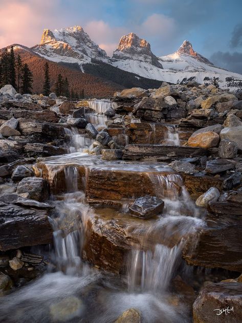 Famous Trio, Three Sisters Mountain, Canmore Alberta, The Three Sisters, Waterfall Photography, Fine Art Landscape, Three Sisters, Fine Art Photography Print, Canadian Rockies