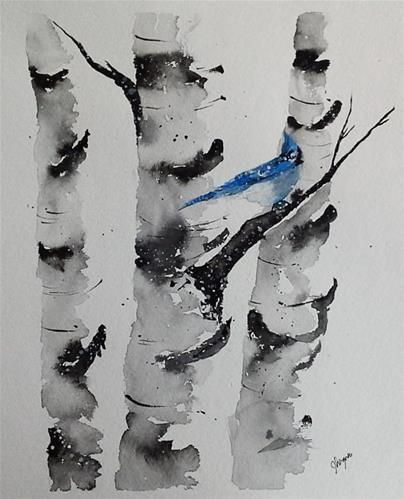 Birch Tree Art, Birch Tree Painting, Watercolor Pictures, Birch Trees, White Birch, Watercolor Trees, Watercolor Inspiration, Birch Tree, Vintage Marketplace