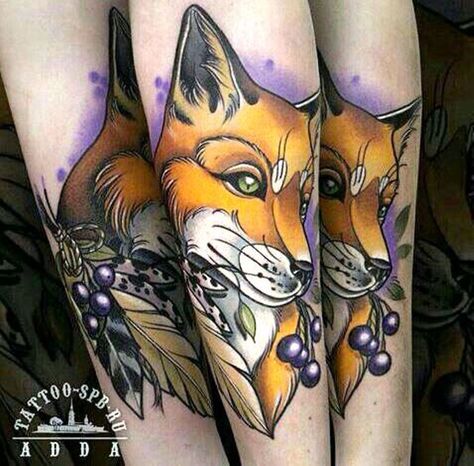 Tattoo Fox Designs Natur Tattoo Arm, Wolf Sleeve, Tattoo Fixes, Tattoos Mandala, Traditional Tattoo Sleeve, Forest Tattoos, Fox Tattoo, Emily Rose, Wolf Tattoos