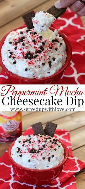 Peppermint Mocha Cheesecake Dip recipe from Served Up With Love.  While everyone has gone crazy over pumpkin spice, I am over here waiting on the peppermint mocha! This Peppermint Mocha Cheesecake Dip is made with International Delight® Peppermint Mocha Coffee Creamer and is quick to throw together and I can't think of a better thing to share with your friends or family over coffee. #DelightfulMoments #ad /walmart/ Peppermint Mocha Coffee Creamer, Lungo Coffee, Peppermint Mocha Coffee, Cheesecake Dip Recipe, Mocha Cheesecake, Cake Dip, Egg Coffee, Poster Coffee, Cheesecake Dip