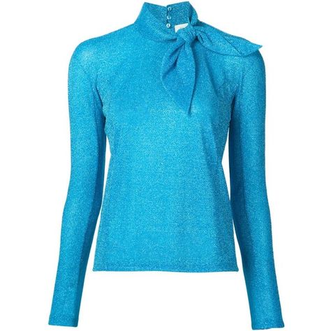 Delpozo metallic tie collar blouse ($360) ❤ liked on Polyvore featuring tops, blouses, blue, delpozo, tie blouse, blue top, metallic top and tie top Blackpink Dress, Kids Party Wear Dresses, Turquoise Blouse, Pop Clothing, Outfit Polyvore, Runway Fashion Couture, Metallic Blouses, Tie Collar, Casual Work Outfits