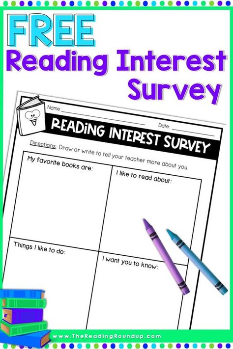 FREE Printable Reading Interest Survey for Your Kids Reading Interest Inventory, Reading Interest Survey, Reading Survey, Interest Inventory, Interest Survey, Reading Buddies, Teacher Freebies, Teachers Resources, Data Tracking