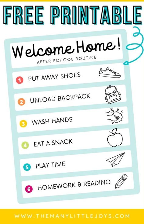 After School Homework Routine, After School Schedule, After School Checklist, Before School Routine, Chore Ideas, School Night Routine, Chore Checklist, Kids Checklist, Daily Schedules