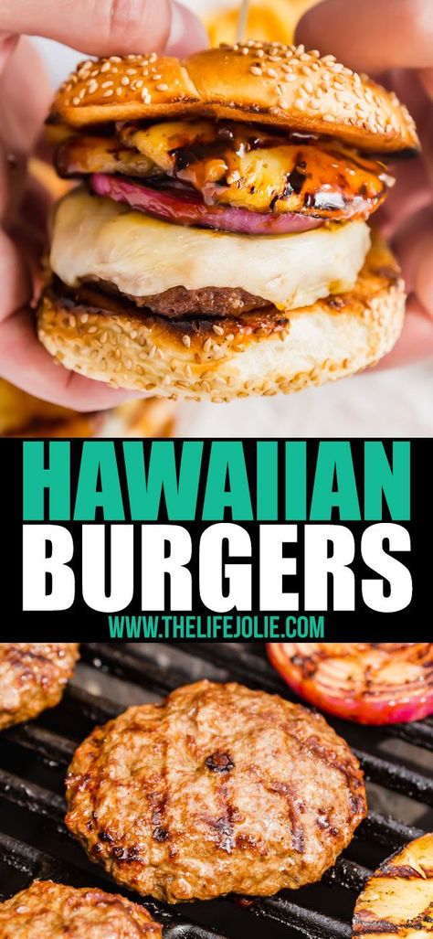 Hawaiian Burger Recipe, Hawaiian Burger, Summer Burgers, Liquid Chlorophyll, Juicy Burger, Best Burger Recipe, Burger Seasoning, Hawaiian Food, Burger Recipe