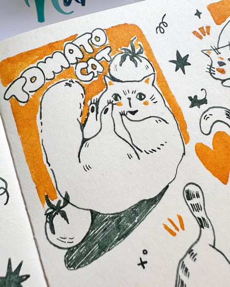 Cats everywhere 🧡 I really enjoyed drawing them in my sketchbook with a Fountain Pen and color it up a bit with a vibrant orange ink✨ I hope you like these adorable cats 🐈 which one is your fave? I posted also the full process video on my yt! There are more cats to see 🥰 check it out if you are curious ✨ #nahvalur #nahvalurpens #fountainpen #inkdrawing #penandink #sketches #smallartist #latinaartist #sketchbookdrawing #sketchbookart #catillustration #cutecat Sketchbook Inspo, Adorable Cats, My Sketchbook, Sketchbook Art, Sketchbook Inspiration, Sketchbook Drawing, Cat Illustration, Vibrant Orange, Art Sketchbook