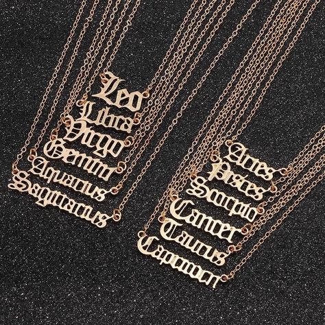 Friendship Chain, Gemini And Scorpio, Aquarius Birthday, Chokers Necklace, Taurus Aries, Aries And Leo, Astrology Necklace, Alphabet Necklace, Gemini And Leo