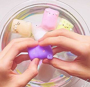 https://i.pinimg.com/originals/c5/c8/7b/c5c87b6983e26b673675f92c622a4e5d.gif Mochi Squishies, Egg Slime, Stimboard Gifs, Gifs Cute, Stim Gifs, Stim Board, Sensory Board, Slime Shops, Slime And Squishy