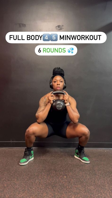 FULL FREAKIN’ BODY Kettlebell MOVEMENTS 🏋️‍♀️ It’s Swole SZN Baby 💚 HERE YA GO: Set your timer ⏰ 6 ROUNDS under 4️⃣5️⃣ MIN KB GOBLET… | Instagram Full Body Workout With Kettlebell, Kettlebell Squats Women, Standing Leg Workout, Full Body Workout At Gym, Standing Workouts, 2024 Workout, Workouts Challenge, Workouts Core, Kettlebell Workouts For Women